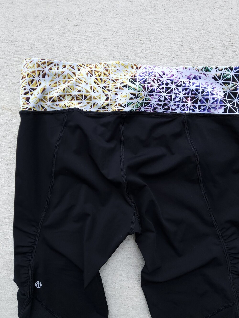 Lululemon Run For Your Life Capri Black Leggings Crop Size 8 Vent Hidden Pockets - Picture 3 of 10
